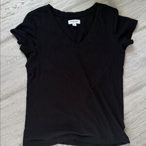 Nordstrom Black V-Neck Short Sleeve Tee